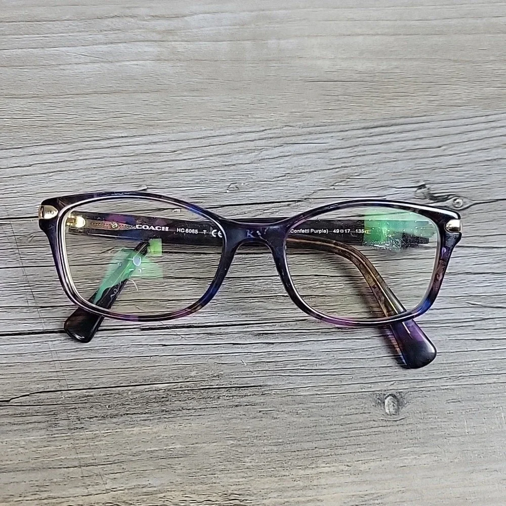 Coach Eyeglasses‎ HC6065 5288 49-17 135mm Confetti PURPLE FRAMES ONLY Full Rim